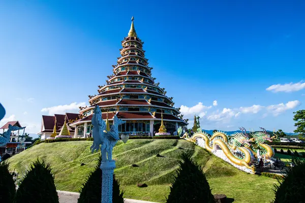 Vacker Kinesisk Pagoda Hyuaplakang Tempel Thailand — Stockfoto