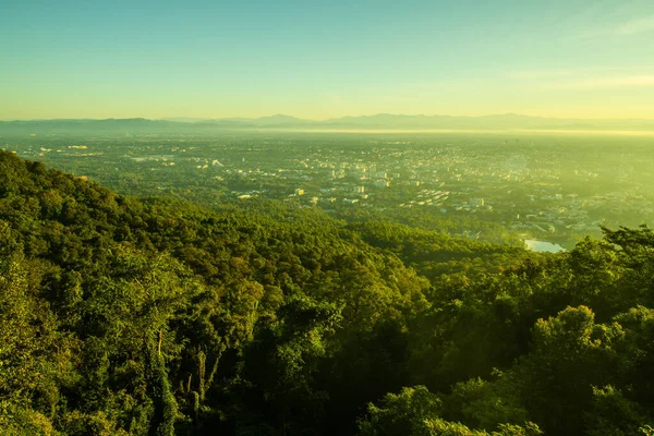 Vista Superior Del Paisaje Urbano Chiangmai Por Mañana Tailandia —  Fotos de Stock