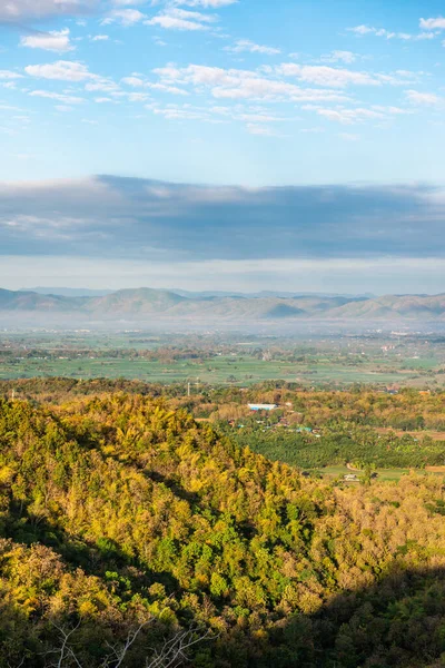 stock image Mountain view with native village in Phrae province, Thailand.