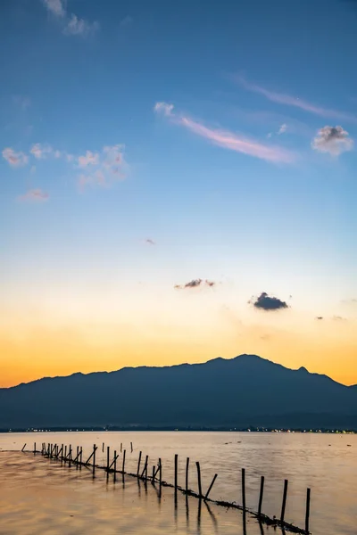 Kwan Phayao Lake Sunset Time Thailand — Zdjęcie stockowe