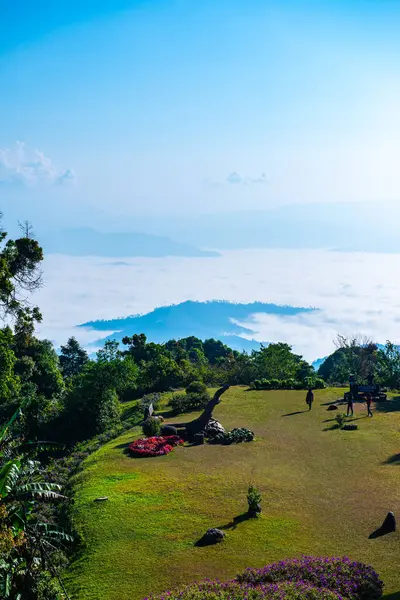 Mar Niebla Punto Vista Doi Kiew Lom Parque Nacional Huai —  Fotos de Stock