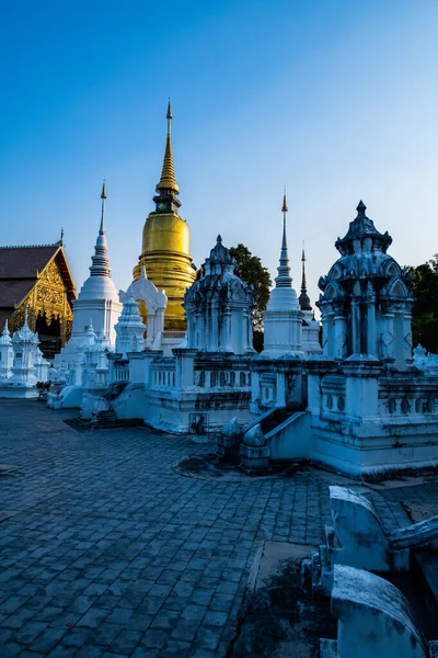 Suan Dok Temple Evenin Thailand — 스톡 사진