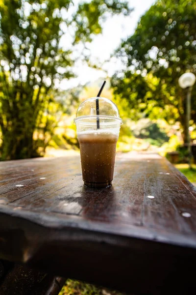 Iced Coffee Natural View Chiangmai Province Thailand — Zdjęcie stockowe