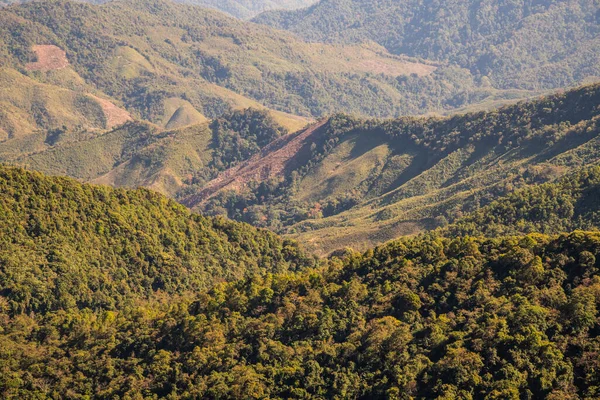 stock image Mountain view at 1715 view point in Nan province, Thailand.