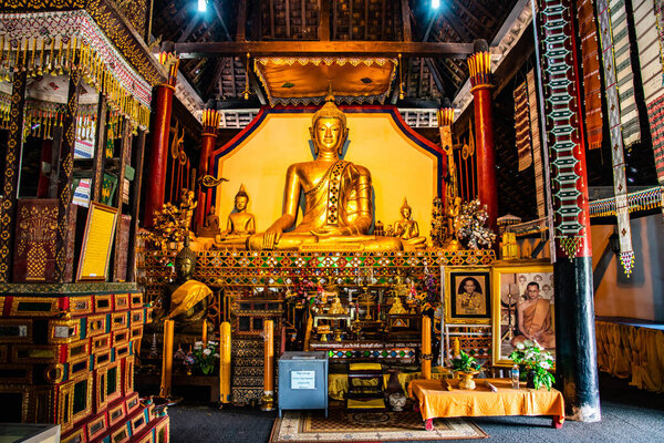 Lanna style Buddha of Ban Ton Laeng temple, Thailand.