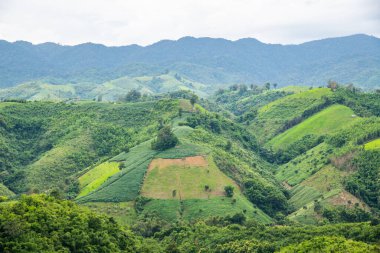 Tayland 'ın Phayao eyaletindeki dağ manzarası.