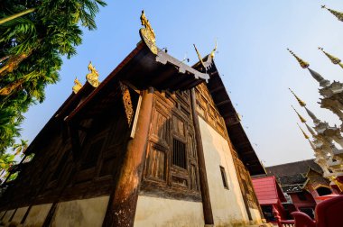 Ancient Wooden Church in Wat Phan Tao, Chiang Mai Province.