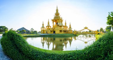 Panorama View of Ganesha Hall Building in Rong Khun Temple, Chiang Rai Province.
