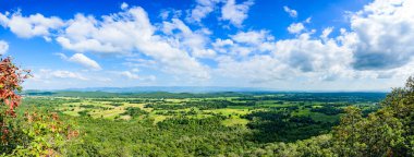 Panorama View of Pha Hua Reua Cliff with Mountain View in Phayao Province, Thailand.