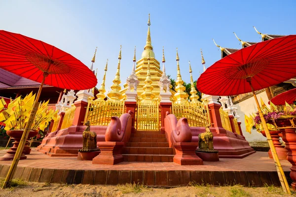 Ancient Golden Pagoda Wat Phan Tao Chiang Mai Province — 스톡 사진