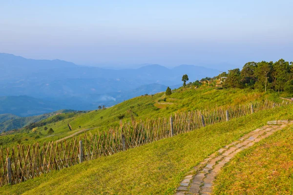 Stock image Mountain View of Doi Chang Mup Viewpoint at Sunset, Chiang Rai Province.