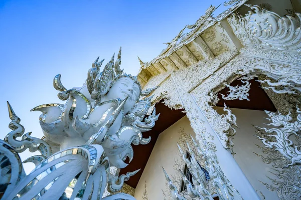 Beautiful White Church Rong Khun Temple Chiang Rai Province — Stockfoto