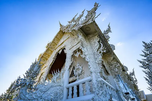 Beautiful White Church Rong Khun Temple Chiang Rai Province — Foto de Stock
