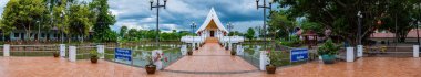 PHAYAO, THAILAND - July 19, 2020 : Lanna Style Church in Pond of Si Khom Kham Temple, Phayao Province.