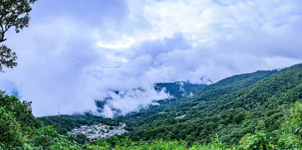 Панорама Вид Село Чонг Гілл Гірським Видом Національний Парк Дой — стокове фото