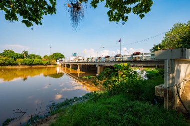 CHIANG MAI, THAILAND - May 6, 2020 : Ping River and Nawarat Bridge in Chiang Mai Province, Thailand.