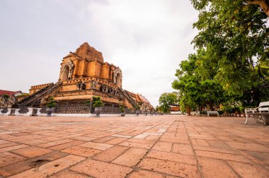 Ancient pagoda in Chedi Luang Varavihara temple, Chiang Mai province.