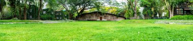 Panorama view of vintage building with beautiful park in Chiang Mai province, Thailand.