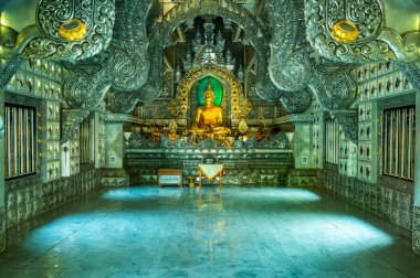 CHIANG MAI, THAILAND - April 15, 2020 : Beautiful Silver Church in Wat Sri Suphan (Silver Temple), Mai Province. clipart