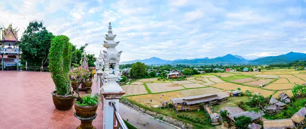 Nan Thailand November 2020 Panorama View Rice Field Phuket Temple — Fotografie, imagine de stoc