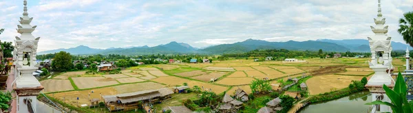 Panorama View Rice Field Phuket Temple Επαρχία Nan — Φωτογραφία Αρχείου