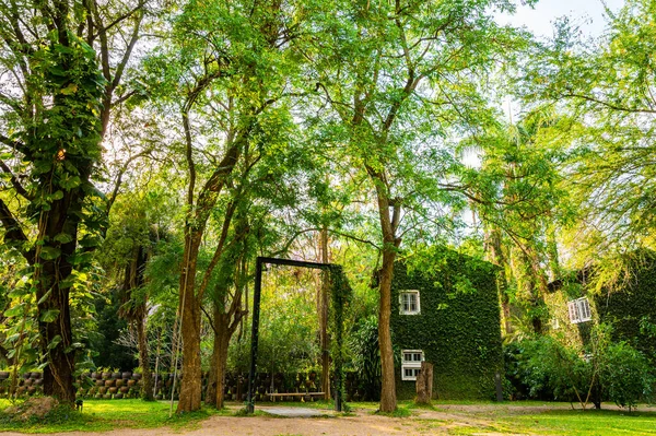 stock image Vintage building with beautiful park in Chiang Mai province, Thailand.