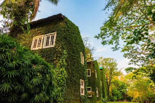 Vintage building with beautiful park in Chiang Mai province, Thailand.