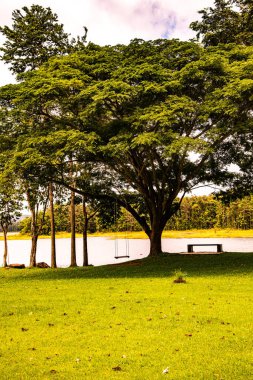 Mae Puem rezervuarının manzara görüntüsü, Tayland.