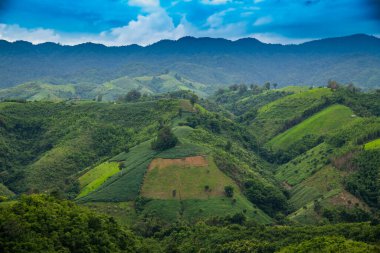 Tayland 'ın Nan eyaletinin dağ manzarası.