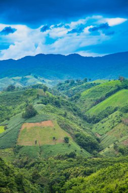Tayland 'ın Nan eyaletinin dağ manzarası.