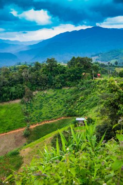 Tayland 'ın Nan eyaletinin dağ manzarası.