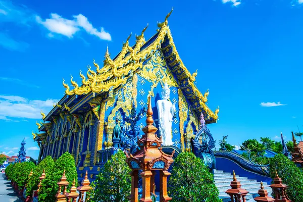 Igreja Estilo Tailandês Bonito Rong Sua Dez Templo Tailândia — Fotografia de Stock