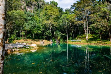 Khun Num Morakod pool in Tham Luang Khun Nam Nang Non national park, Thailand.