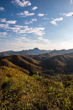 Top view of the mountains in Phrae province, Thailand.