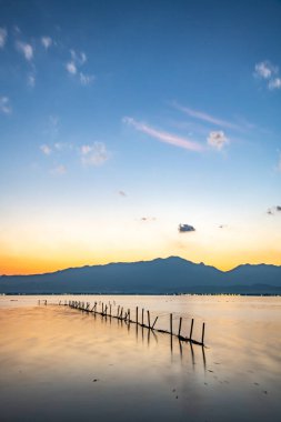 Kwan Phayao lake in the sunset time, Thailand.