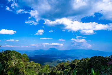 The mountains view with clouds in Huai Nam Dang national park, Thailand.
