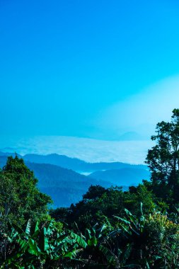 Sea of fog at Doi Kiew Lom view point in Huai Nam Dang national park, Thailand.