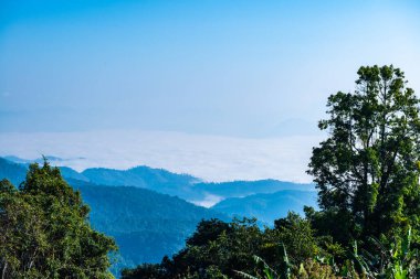 Sea of fog at Doi Kiew Lom view point in Huai Nam Dang national park, Thailand.