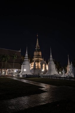 Suan Dok temple in the night, Thailand.