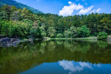 Lake view with reflection in Doi Inthanon national park, Thailand.