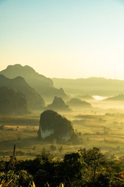 Phu Langka Ulusal Parkı, Tayland Güzel Dağ Manzarası.