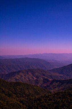 Mountain view at 1715 view point in Nan province, Thailand.