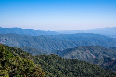 Mountain view at 1715 view point in Nan province, Thailand.