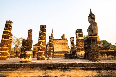 Antik Buda heykelinin sukhothai Tarih Parkı, Tayland.