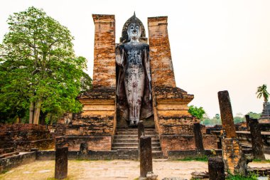 Antik Buda heykelinin sukhothai Tarih Parkı, Tayland.