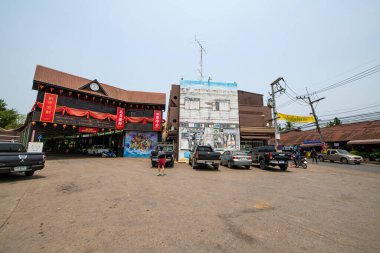 UTTARADIT, THAILAND - 6 Nisan 2019: Laplae pazarı, Tayland.