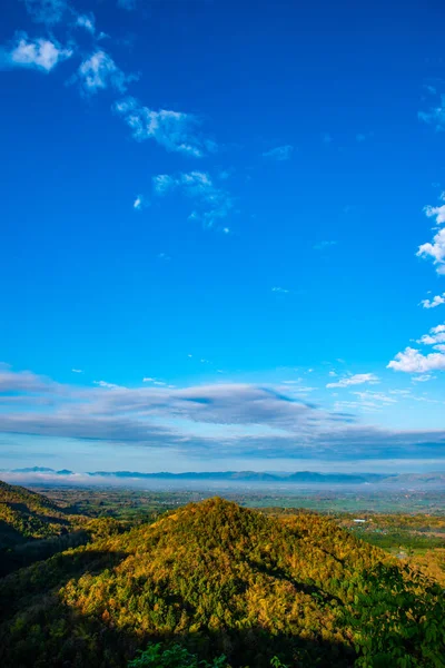 Vista Montanha Com Aldeia Nativa Província Phrae Tailândia — Fotografia de Stock