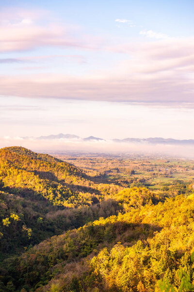 The country top view in Phrae province, Thailand.