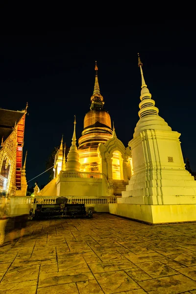 Suan Dok Temple Night Thailand — Stock Fotó