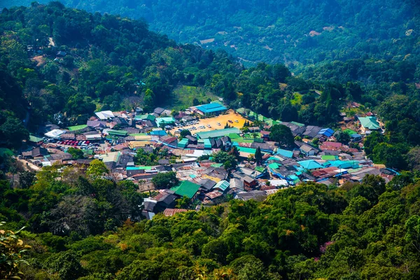 Mountain View Doi Pui Mong Hill Tribe Village Thailand — 图库照片